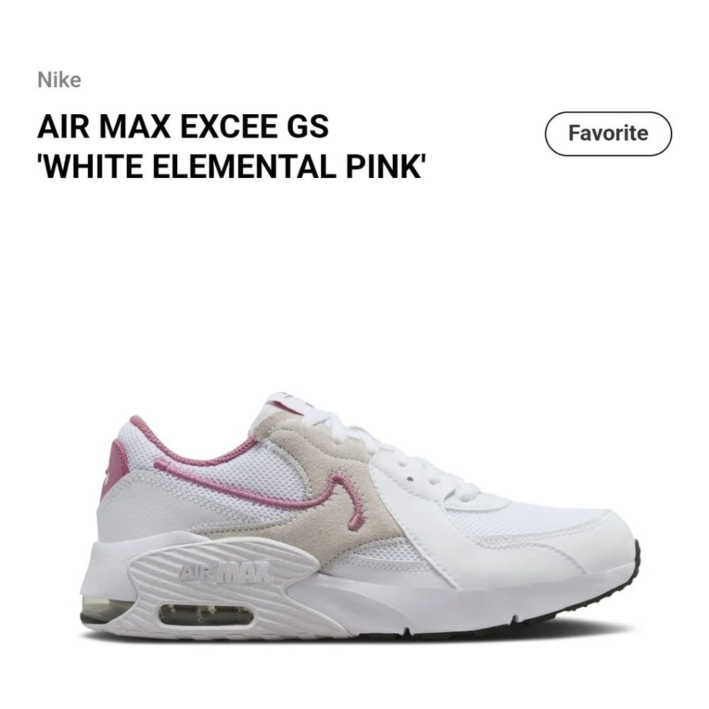 NIKE AIR MAX EXCEE GS White Elemental Pink Women's Size 8 - Picture 12 of 12